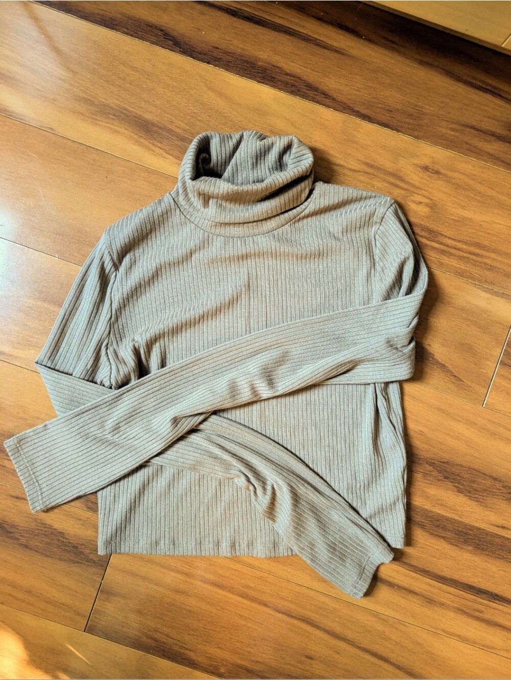 Madewell Ribbed Turtleneck Sweater in Taupe
